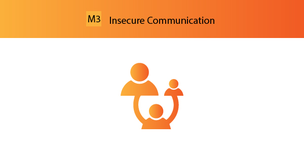 M3 – Insecure Communication OWASP Mobile Top 10: M3 - Many mobile apps are well-suited to client-server architectures, and many threat assessments make sense in this setting. Data can be in the form of audio or video streams, as well as "traditional" data streams.